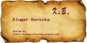Kluger Borsika névjegykártya